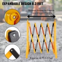 Expandable Mobile Barricade 8.3 Ft. Width Plastic Barricade Water Filled Yellow 1pcs Traffic Barricade With 2 Chains -Vevor yellow vevor garden fencing sswl8ychs1p2blt01v0 4f 1000
