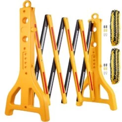 Expandable Mobile Barricade 8.3 Ft. Width Plastic Barricade Water Filled Yellow 1pcs Traffic Barricade With 2 Chains