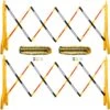 Expandable Mobile Barricade 8.3 Ft. Width Plastic Barricade Yellow Expandable Safety Barricades With Chains, 2 Pack Sets -Vevor yellow vevor garden fencing sswl8ychs2p2blt01v0 64 1000