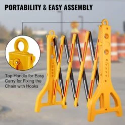 Expandable Mobile Barricade 8.3 Ft. Width Plastic Barricade 38 In. Height Water Filled Yellow Expandable Barricade Fence -Vevor yellow vevor garden fencing sswl8ychswl1p0001v0 fa 1000