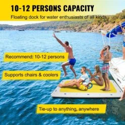 Inflatable Dock Platform 15 X 6 Ft. Portable Floating Dock 10-12 People With Electric Air Pump And Hand Pump 12 Inflatable Dock Platform 15 X 6 Ft. Portable Floating Dock 10-12 People With Electric Air Pump And Hand Pump -Vevor yellows white vevor pool floats ftqbmc15x6 r67a60v1 4f 1000