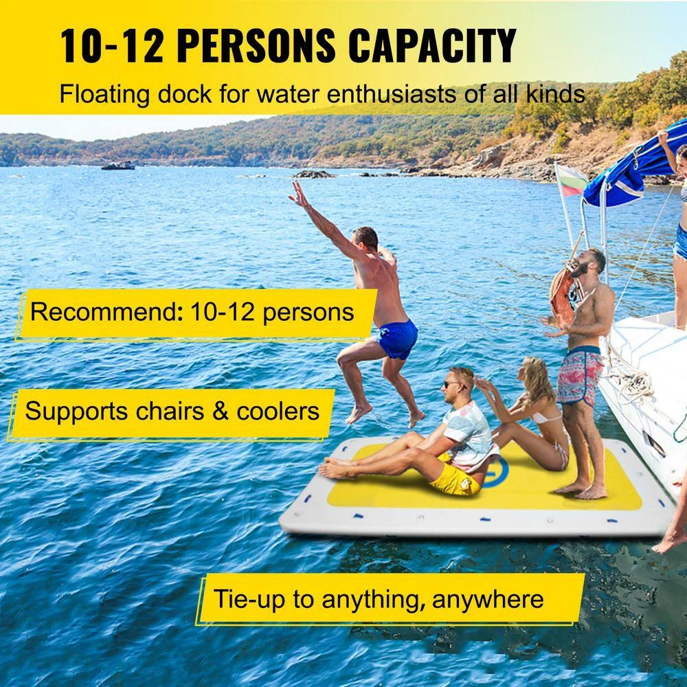 Inflatable Dock Platform 15 X 6 Ft. Portable Floating Dock 10-12 People With Electric Air Pump And Hand Pump 5 Inflatable Dock Platform 15 X 6 Ft. Portable Floating Dock 10-12 People With Electric Air Pump And Hand Pump - Image 3